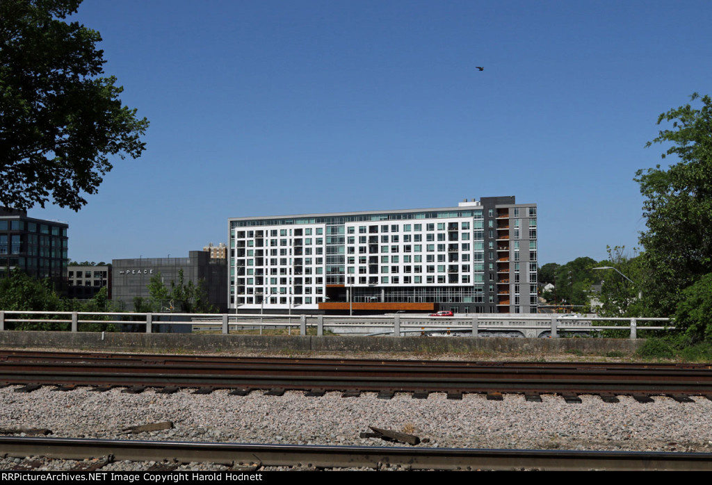 View from Peace Street bridge in former SAL yard